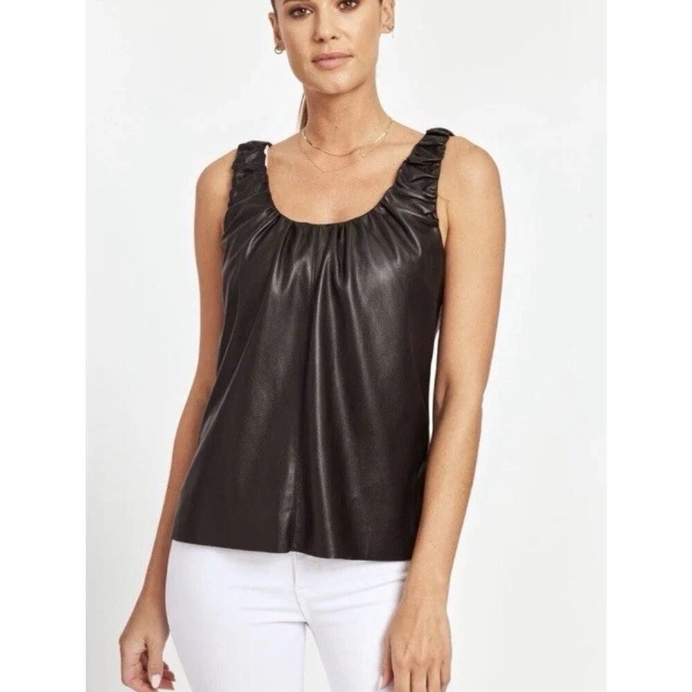Dolce Cabo Faux Vegan Leather Sleeveless Tank Lined Sz Medium NWT
